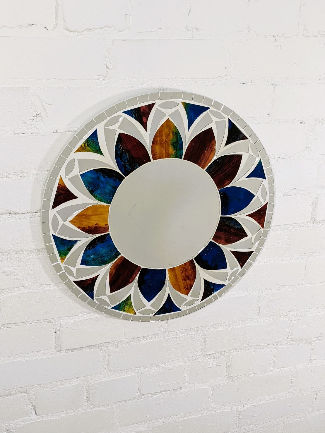 Multicolour Round Mosaic Mirror