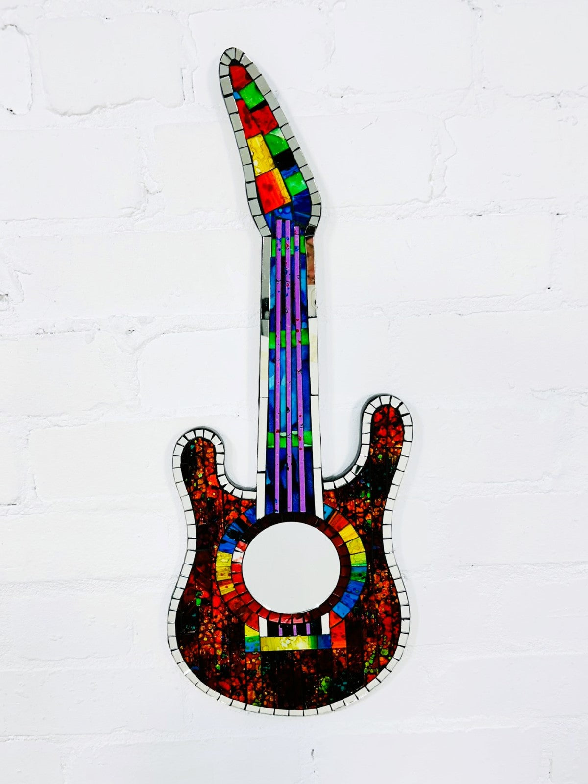 Multicolour Mosaic Guitar Mirror