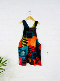 Kids Patch And Slash Dungaree Dress