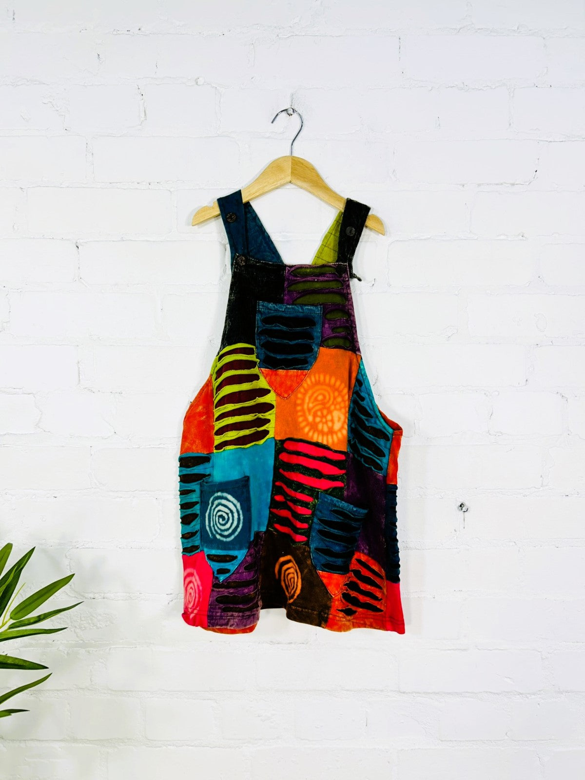 Kids Patch And Slash Dungaree Dress