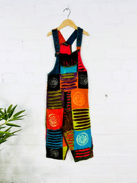 Kids Patch And Slash Dungarees