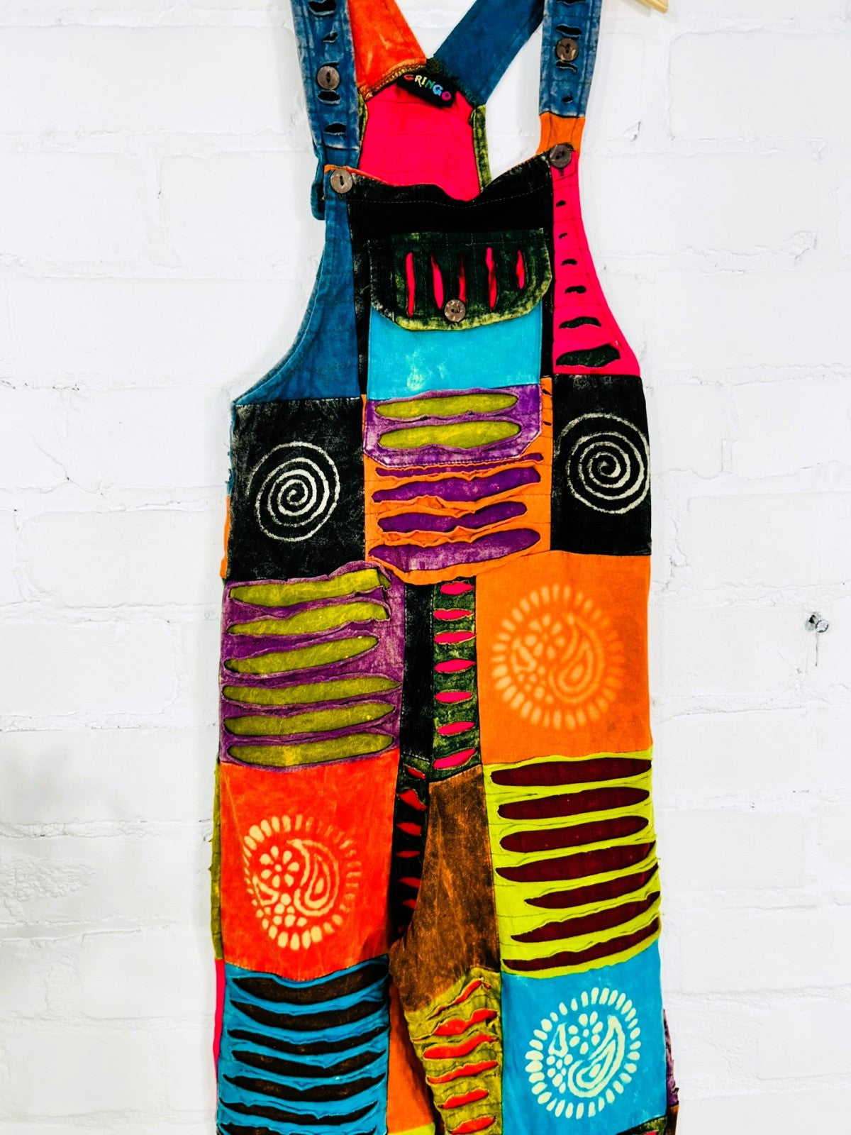 Kids Patch And Slash Dungarees