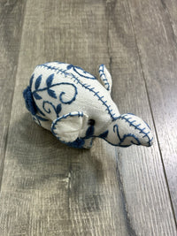 Large White Embroidered Elephant