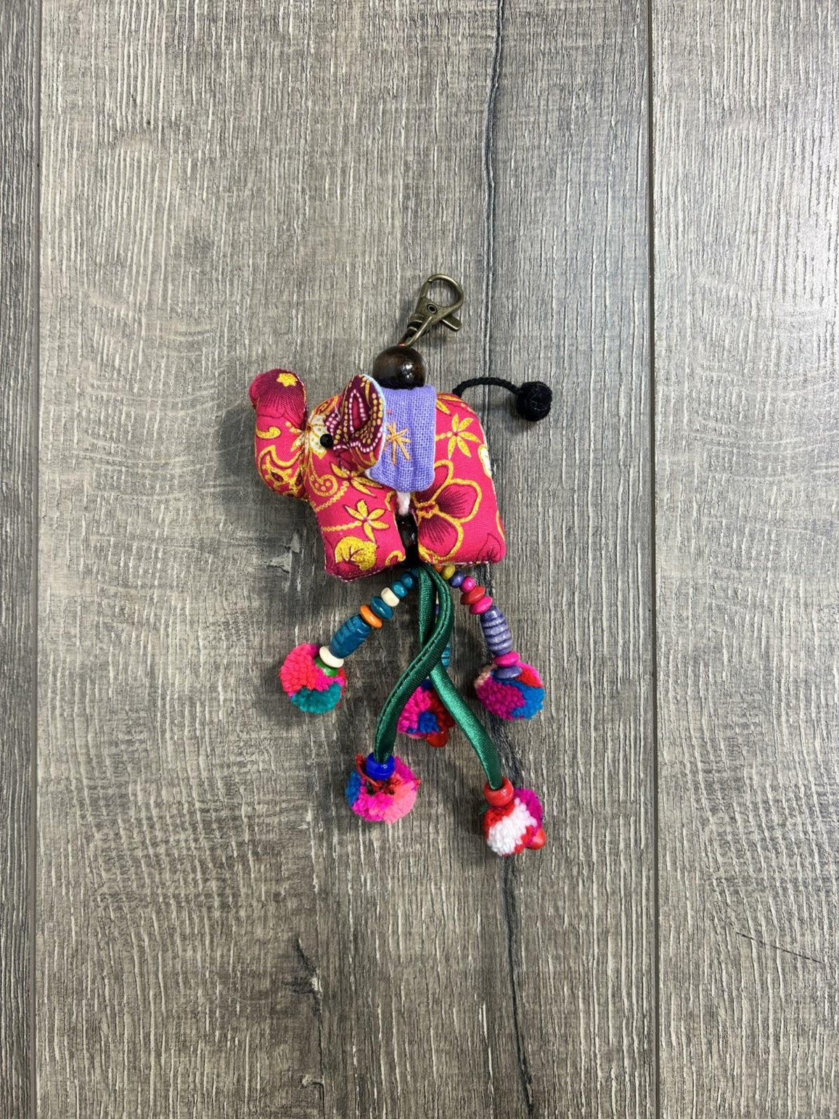 Multi Elephant Tassel Keyring