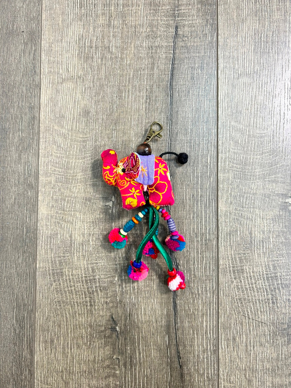 Multi Elephant Tassel Keyring