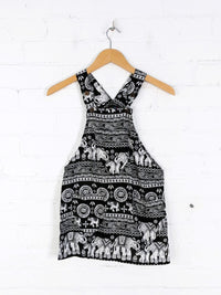 Kids Elephant Print Dungaree Dress
