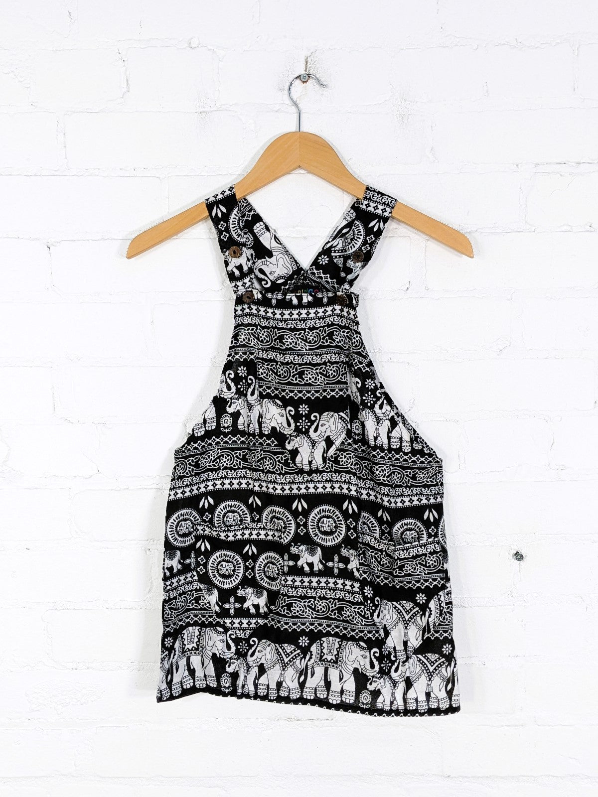 Kids Elephant Print Dungaree Dress