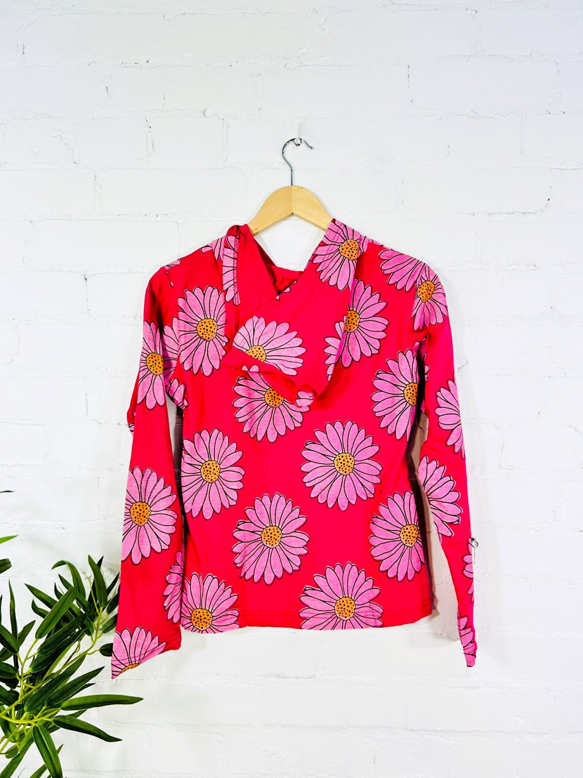 Daisy Print Zip Hoodie