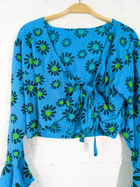 Long Flare Sleeve Tie Top