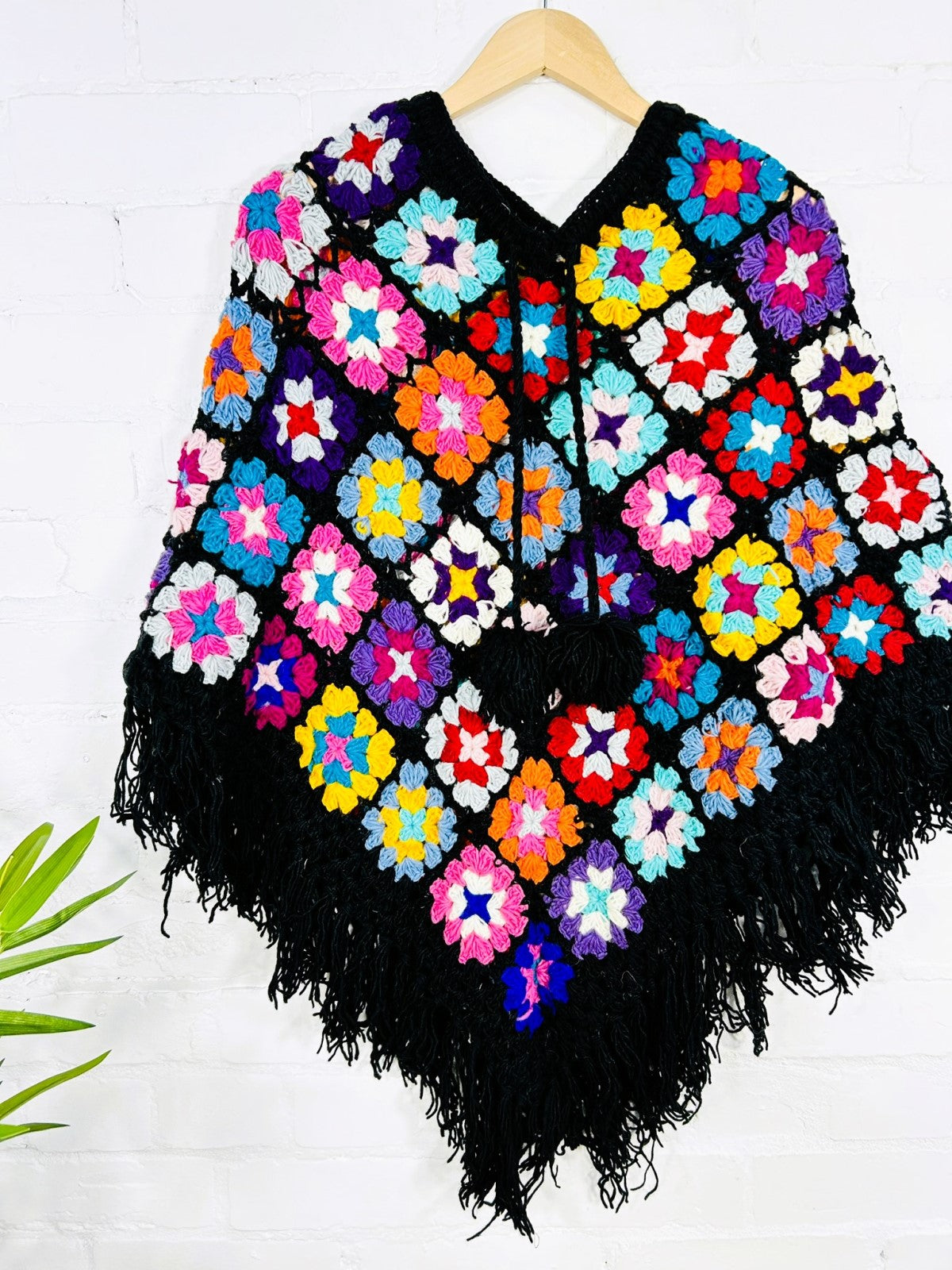 Multi Crochet Wool Poncho
