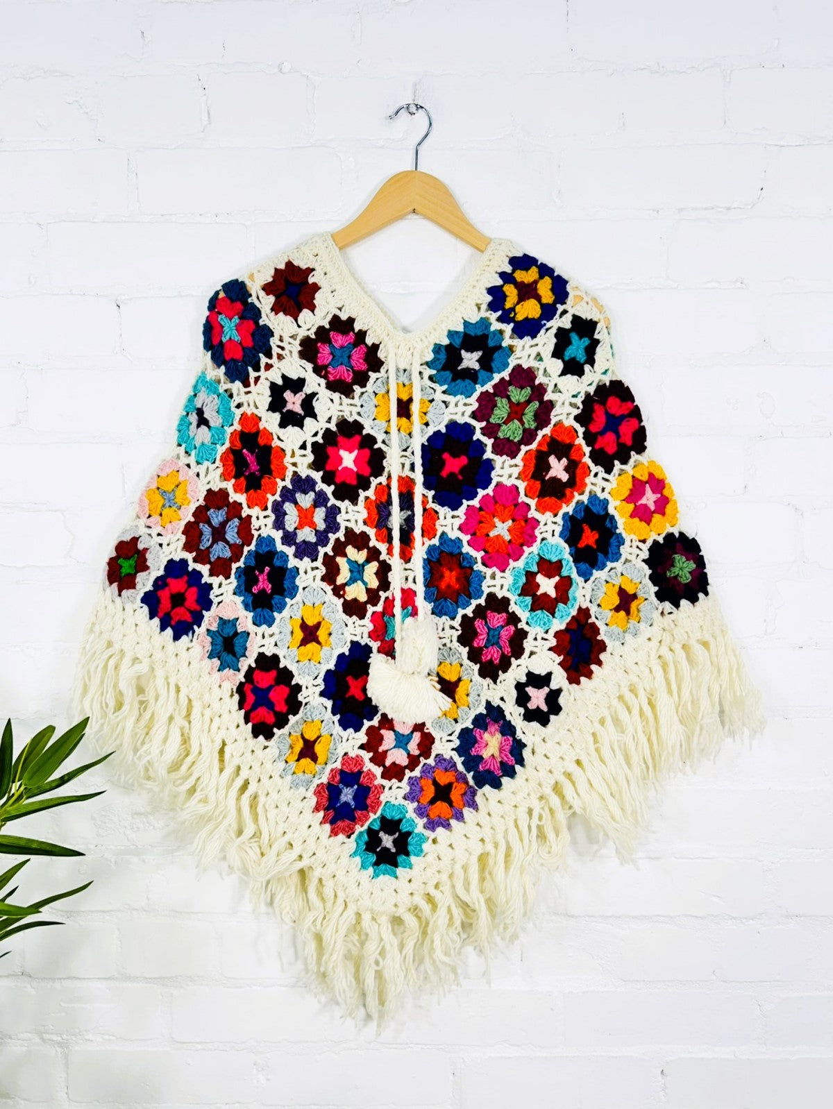 Multi Crochet Wool Poncho