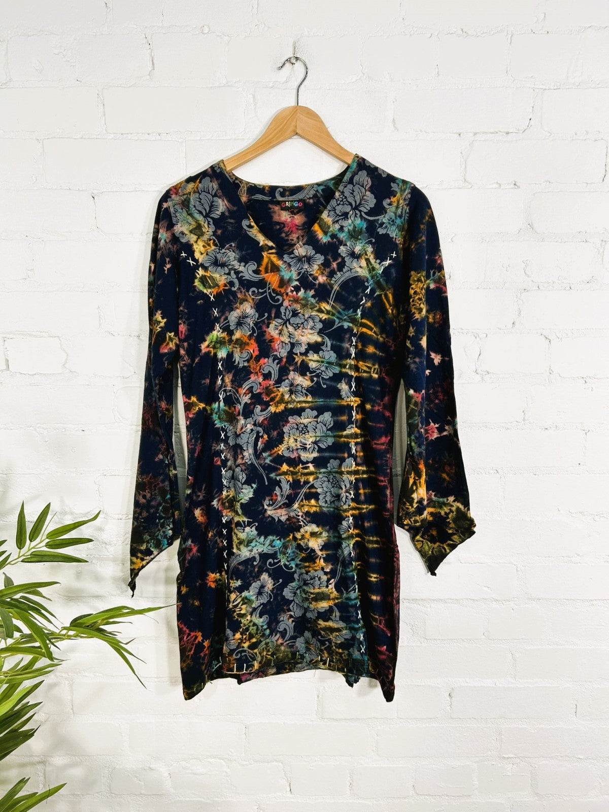 Tie Dye Long Sleeve Short Dress