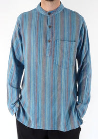 Stonewashed Stripe Three Button Shirt
