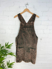 Short Cord Dungaree Dress