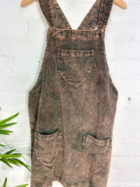 Short Cord Dungaree Dress