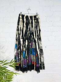 Long Patch & Lace Trim Skirt