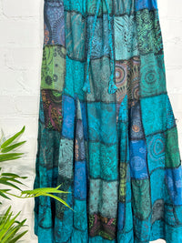 Mixed Patchwork Long Skirt