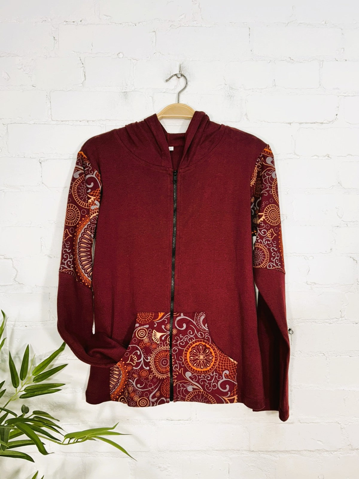 Screen Print Zip Hood Top