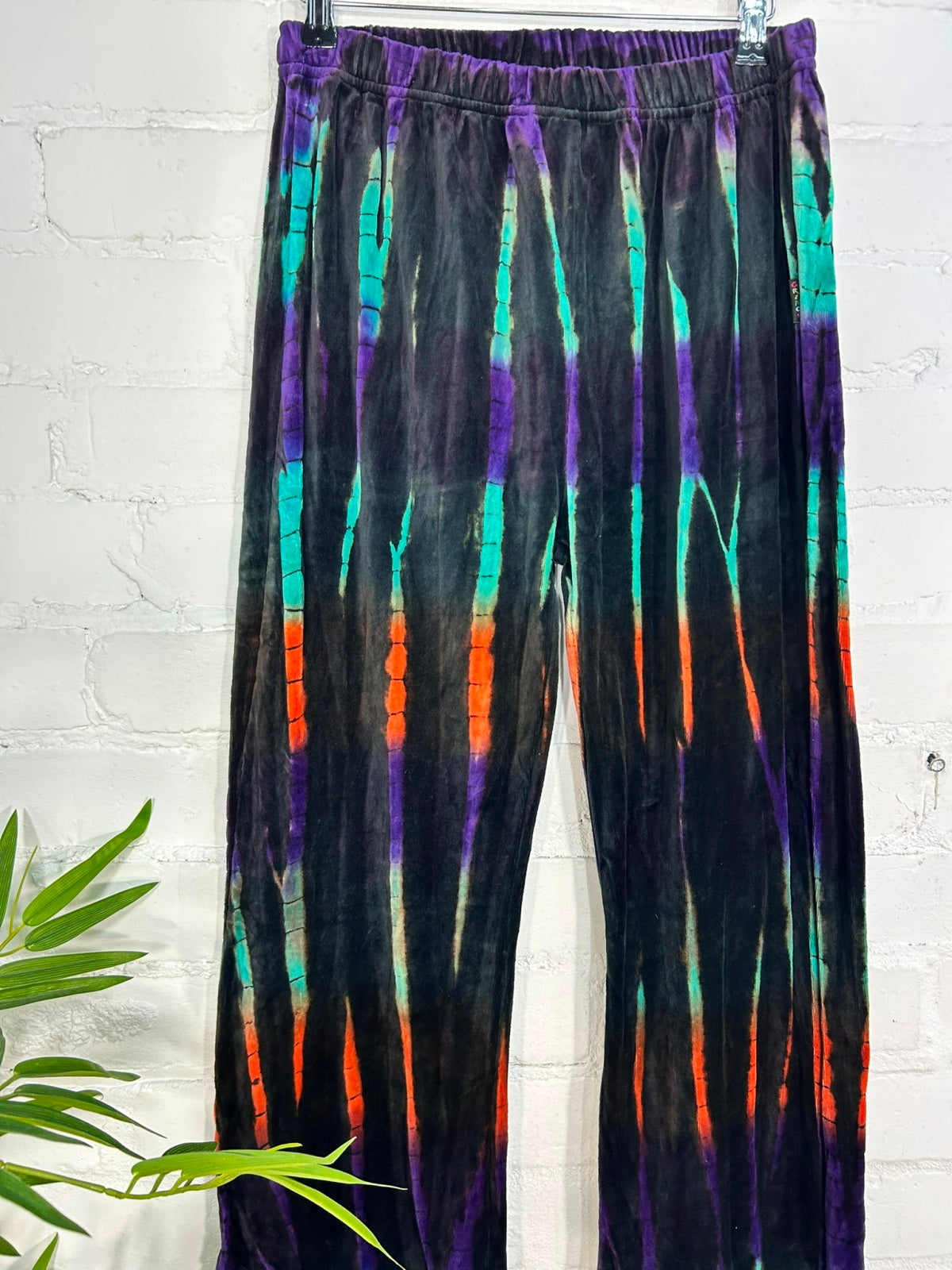 Multi Tie Dye Velvet Flared Trousers