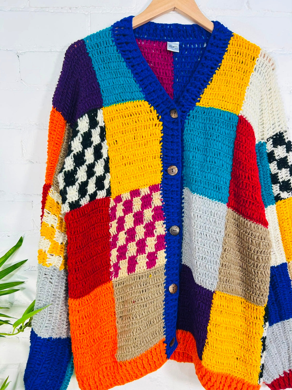 Multi Patchwork Knit Cardigan