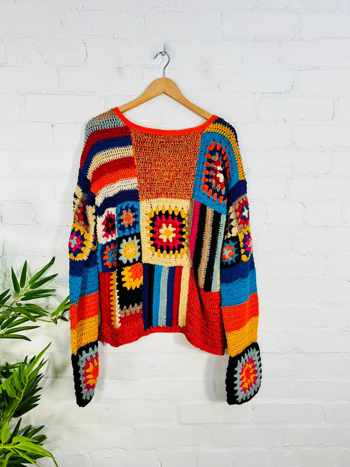 Multi Patchwork Cotton Knit Jumper