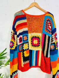 Multi Patchwork Cotton Knit Jumper