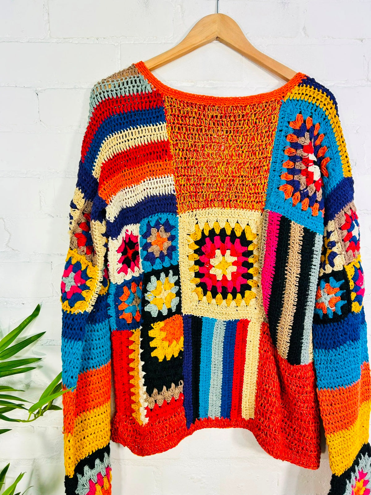 Multi Patchwork Cotton Knit Jumper