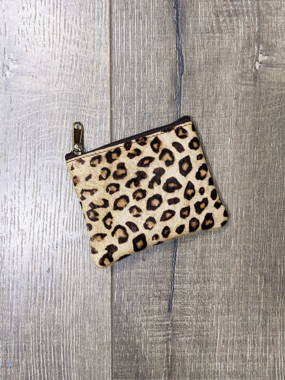 Small Fur & Leather Zip Purse