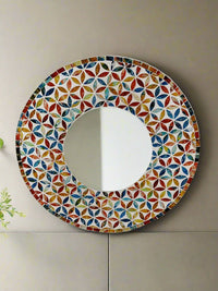 Multicolour Round Mosaic Mirror
