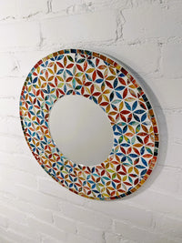 Multicolour Round Mosaic Mirror