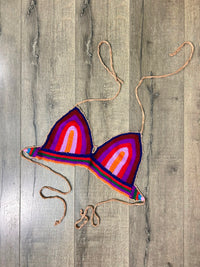 Multi Crochet Halter Tie Crop Top