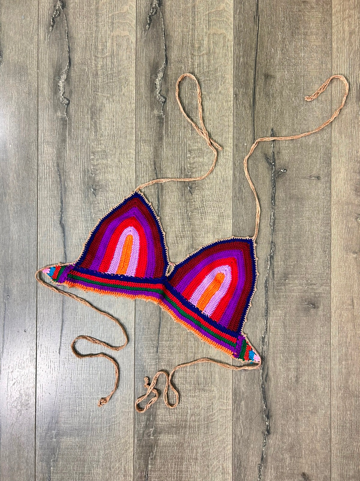 Multi Crochet Halter Tie Crop Top