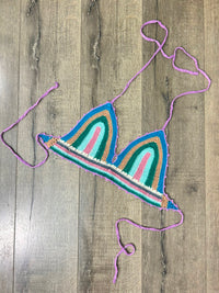 Multi Crochet Halter Tie Crop Top