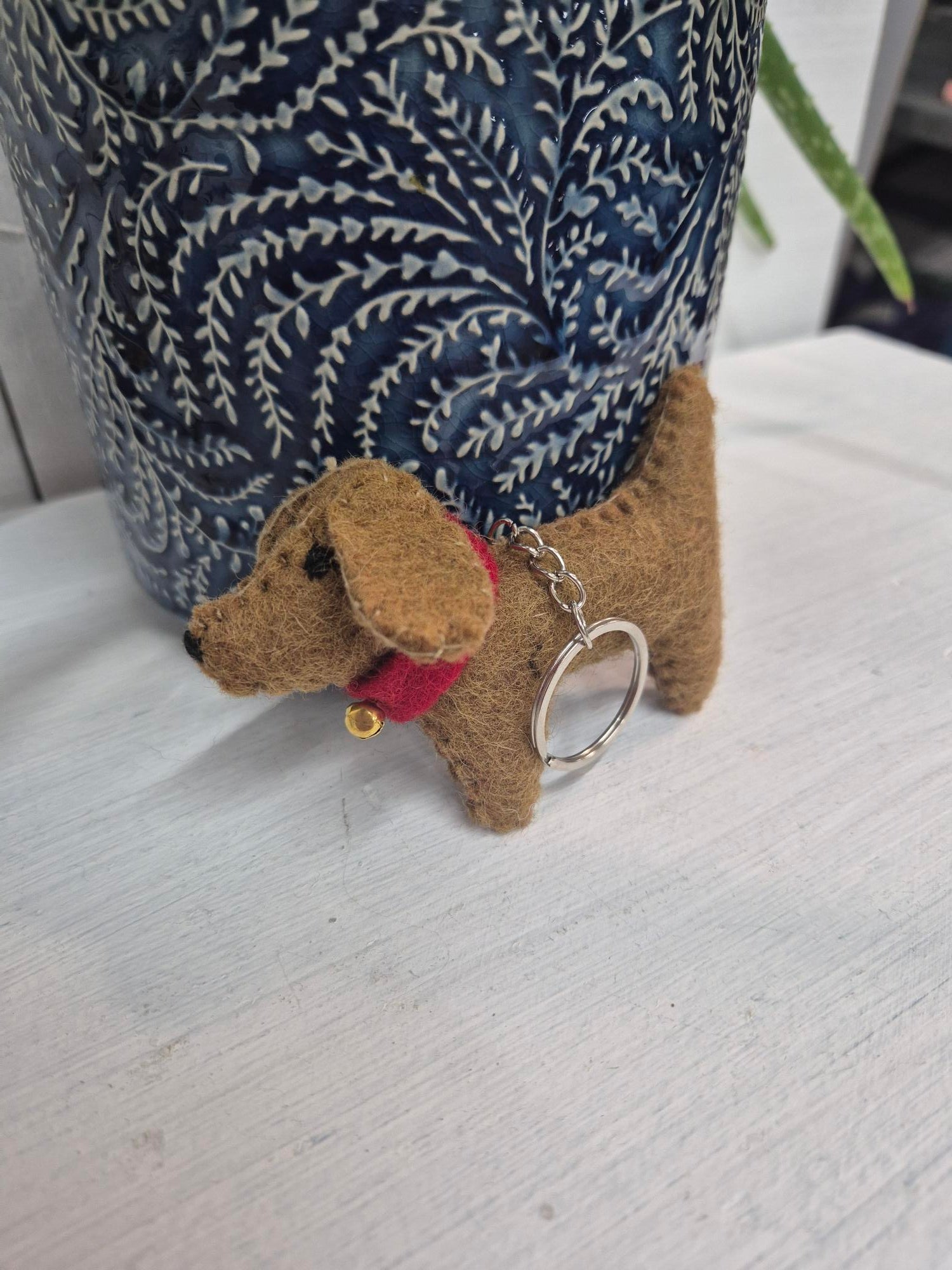 Felt Sausage Dog Keyring