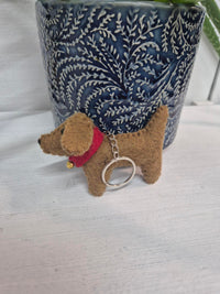 Felt Sausage Dog Keyring