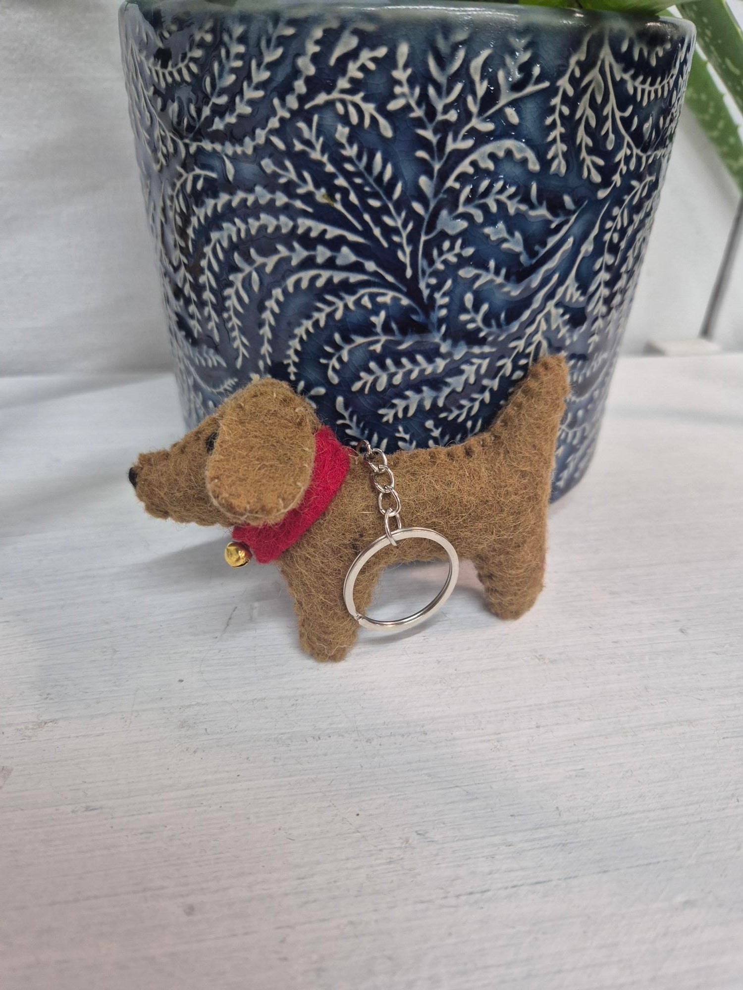 Felt Sausage Dog Keyring