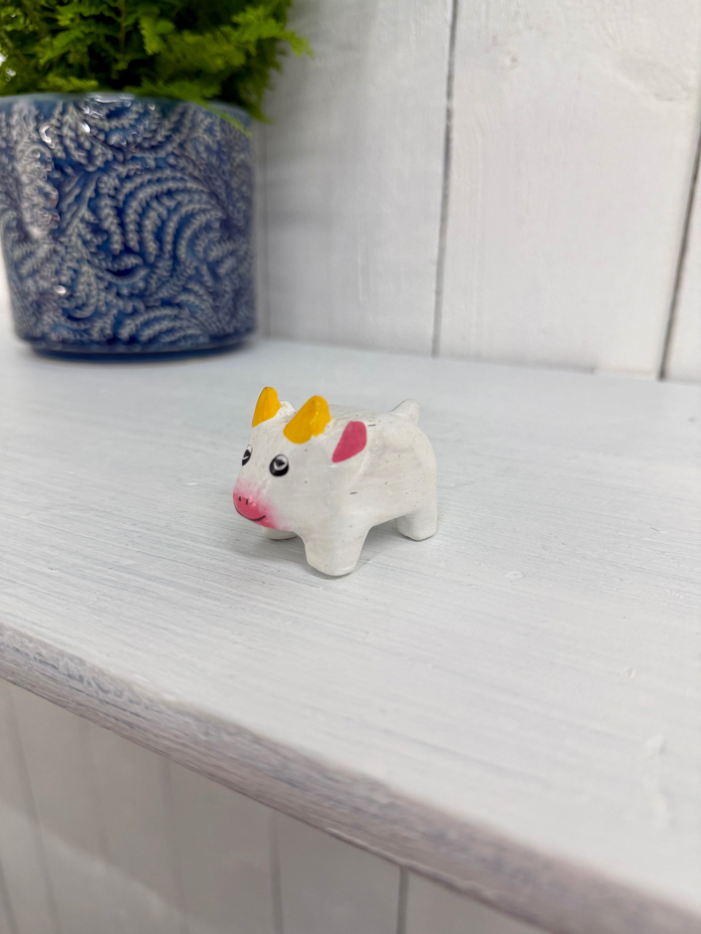 Small Wooden Painted Goat