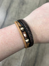 Beaded Leather Wristband
