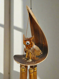 Owl & Leaf Windchime