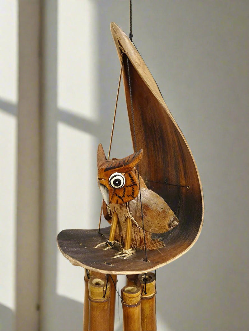 Owl & Leaf Windchime