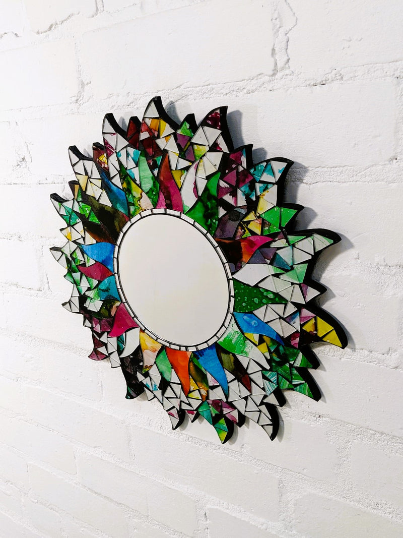 Round Mosaic Sun Mirror