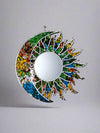 Round Mosaic Moon & Sun Mirror