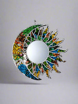 Round Mosaic Moon & Sun Mirror