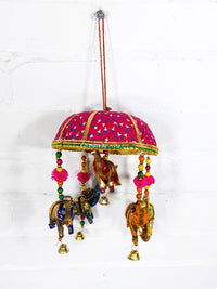 Large Umbrella with Elephant & Bells
