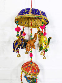 Large & Small TieUmbrella With Elephants & Bells