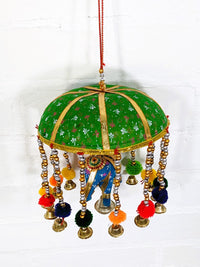 Large Umbrella With Elephant, Beads & Bells