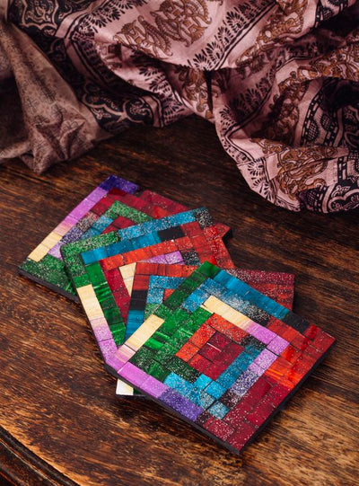 Set Of 6 Mosaic Square Coasters