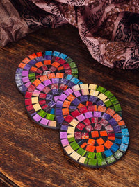 Set Of 6 Mosaic Round Coasters