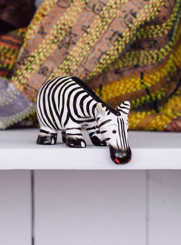 Wooden Zebra Shelf Sitter