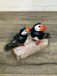 Two Puffins on Stand